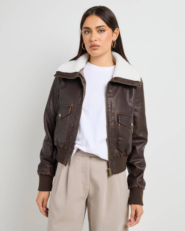 Ava And Ever Hunter Faux Leather Jacket for Womens