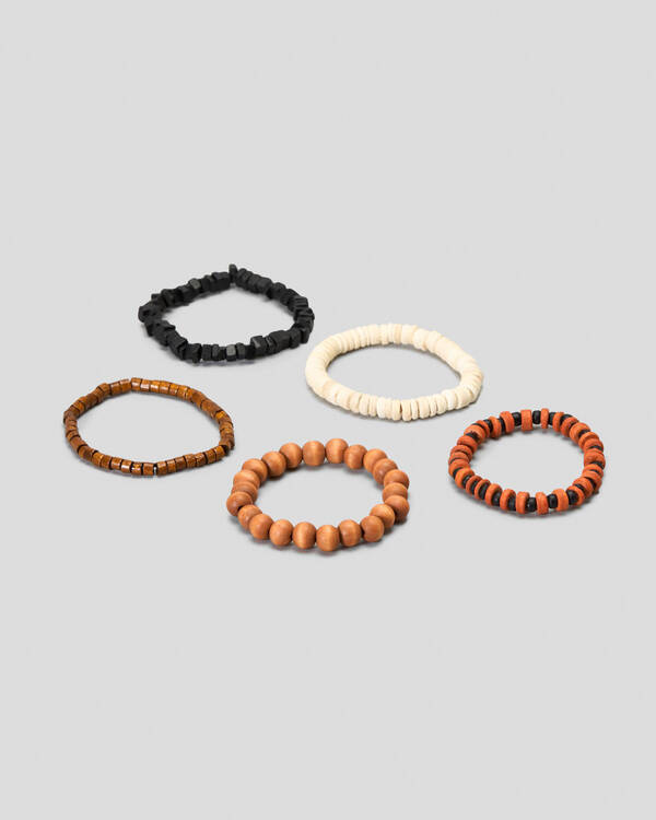 REPUBLIK Wooden Bead Combo Bracelet Pack for Mens