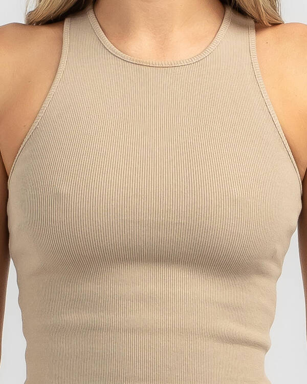 Ava And Ever Sofia Basic Rib Crew Neck Tank for Womens