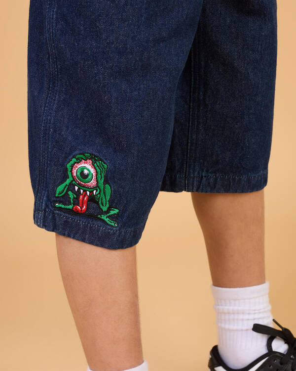 Santa Cruz Boys' Eyegore Denim Shorts for Mens