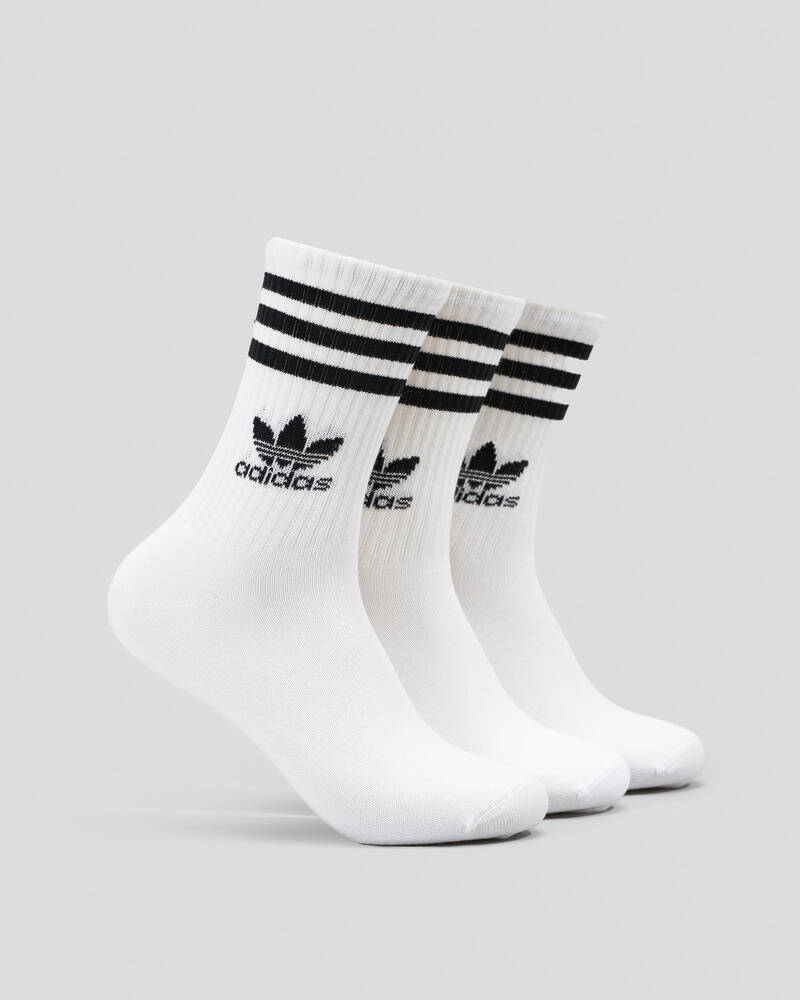 adidas Boys' 3 Stripe Crew Socks 3 Pack for Mens