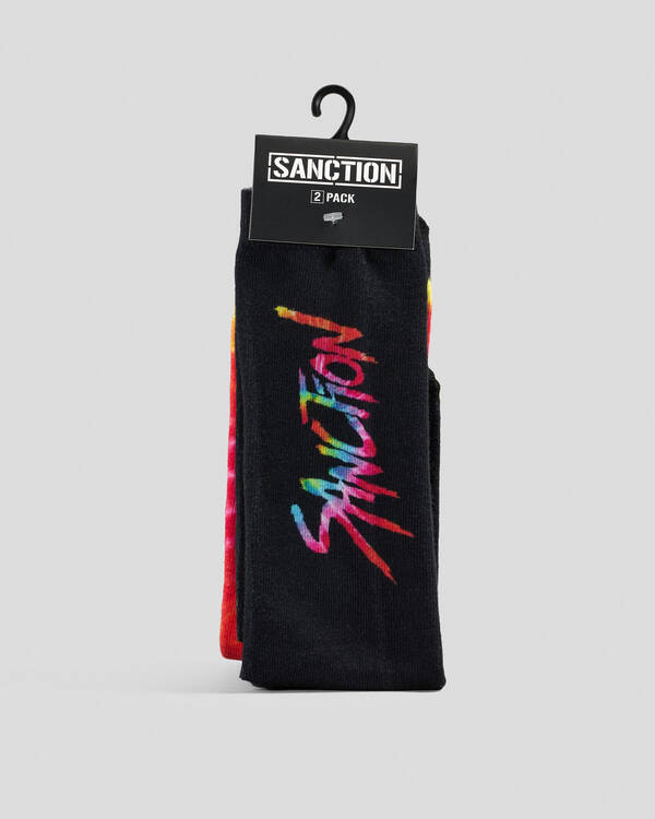 Sanction Rainbow Tie Dye Socks 2 Pack for Mens