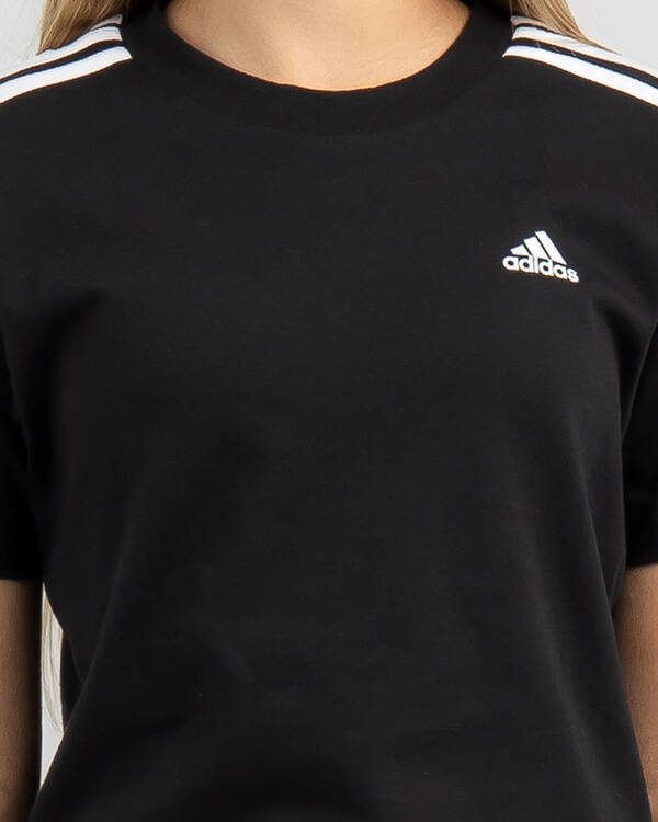 adidas Girls' Essential 3 Stripe BF T-Shirt for Womens