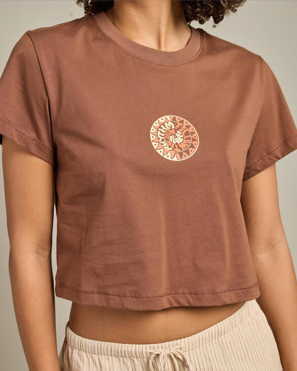 Rhythm Sun Crop Crew T-Shirt for Womens