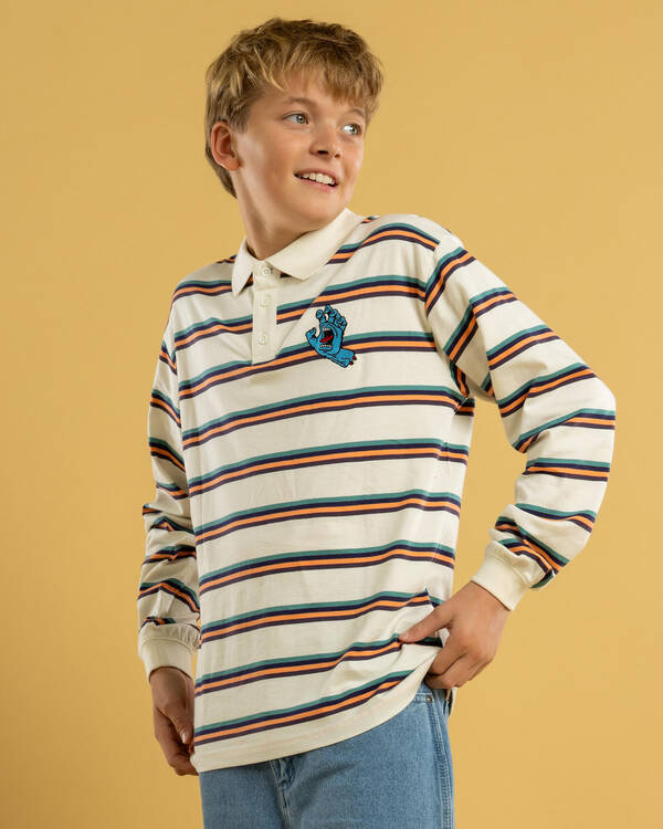 Santa Cruz Boys' Horizon Long Sleeve Polo T-Shirt for Mens
