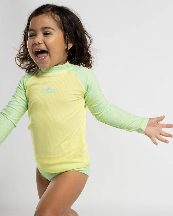 Rip Curl Toddlers' Sunkiss UPF Long Sleeve Rash Vest Set for Womens