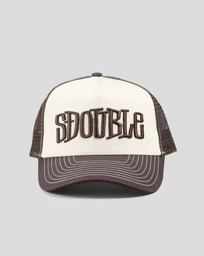 S-Double Mid-Block Curved Peak Trucker Cap for Mens
