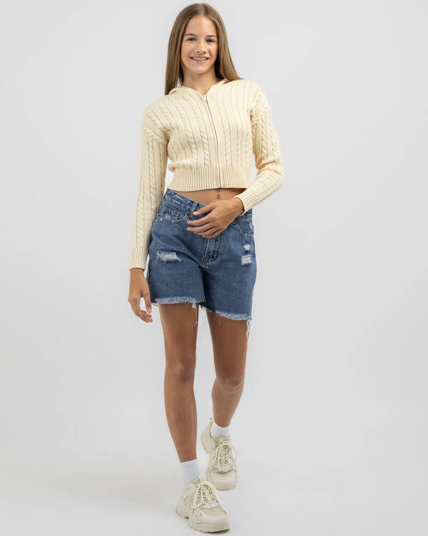 Ava And Ever Girls' Bailee Hooded Cable Knit Jumper for Womens
