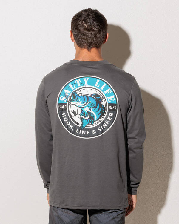 Salty Life Get Hooked Long Sleeve Surf T-Shirt for Mens
