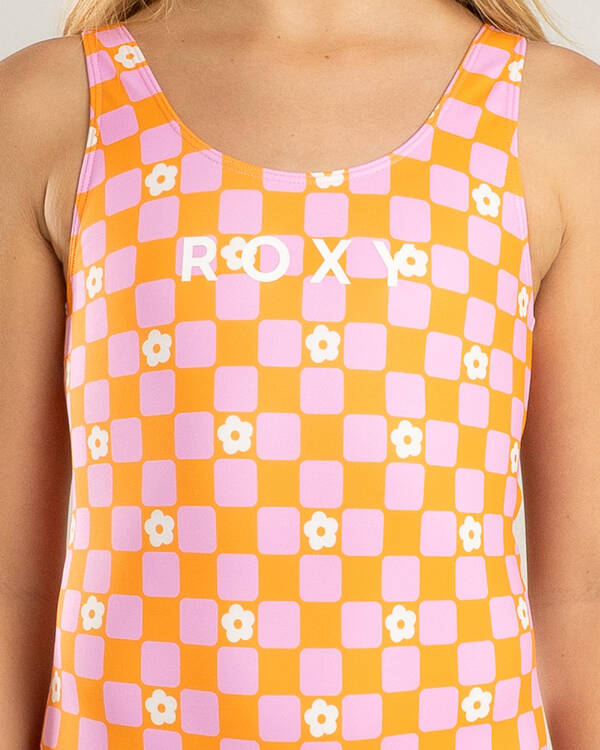 Roxy Girls' Flower Check One Piece Swimsuit for Womens