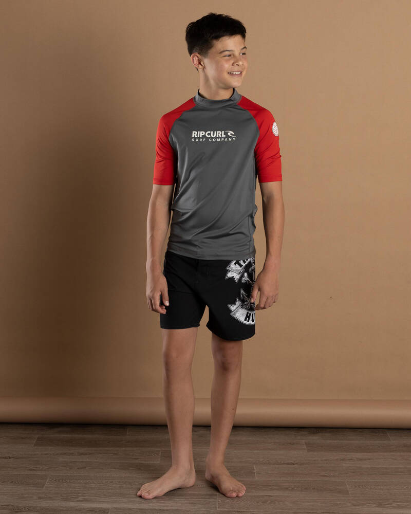 Rip Curl Boys' Shock Short Sleeve Rash Vest for Mens