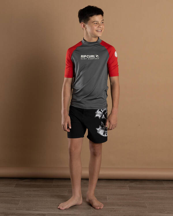 Rip Curl Boys' Shock Short Sleeve Rash Vest for Mens