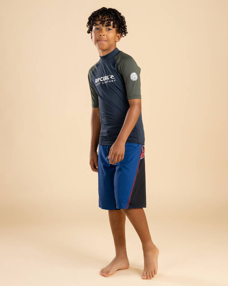 Rip Curl Boy's Shock Short Sleeve Rash Vest for Mens