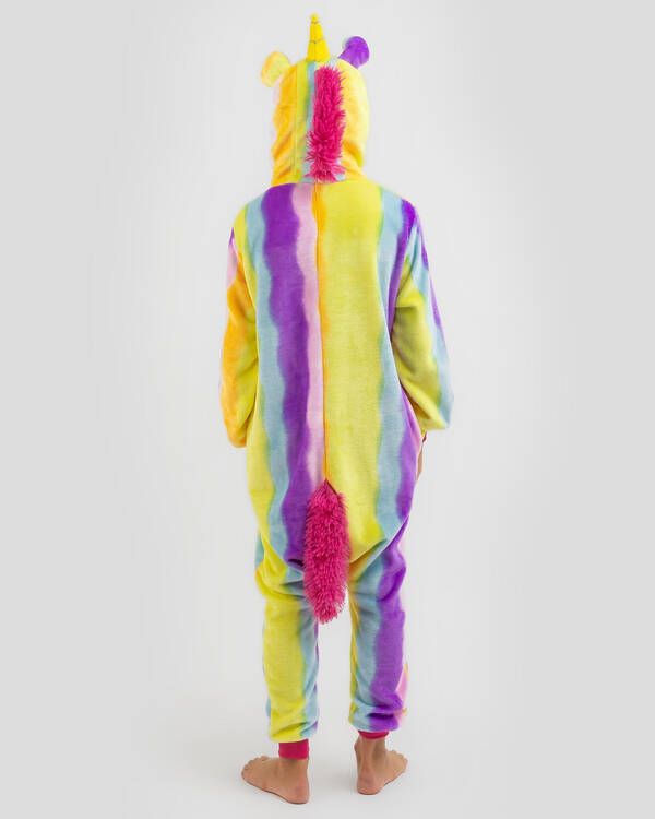 Onesie Boys' Unicorn Rainbow Hooded Onesie for Unisex