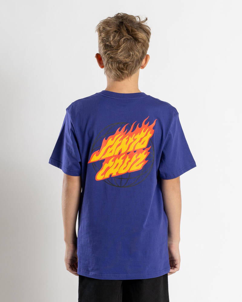 Santa Cruz Boys' Global Flame Dot T-Shirt for Mens