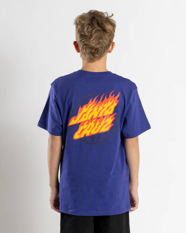 Santa Cruz Boys' Global Flame Dot T-Shirt for Mens