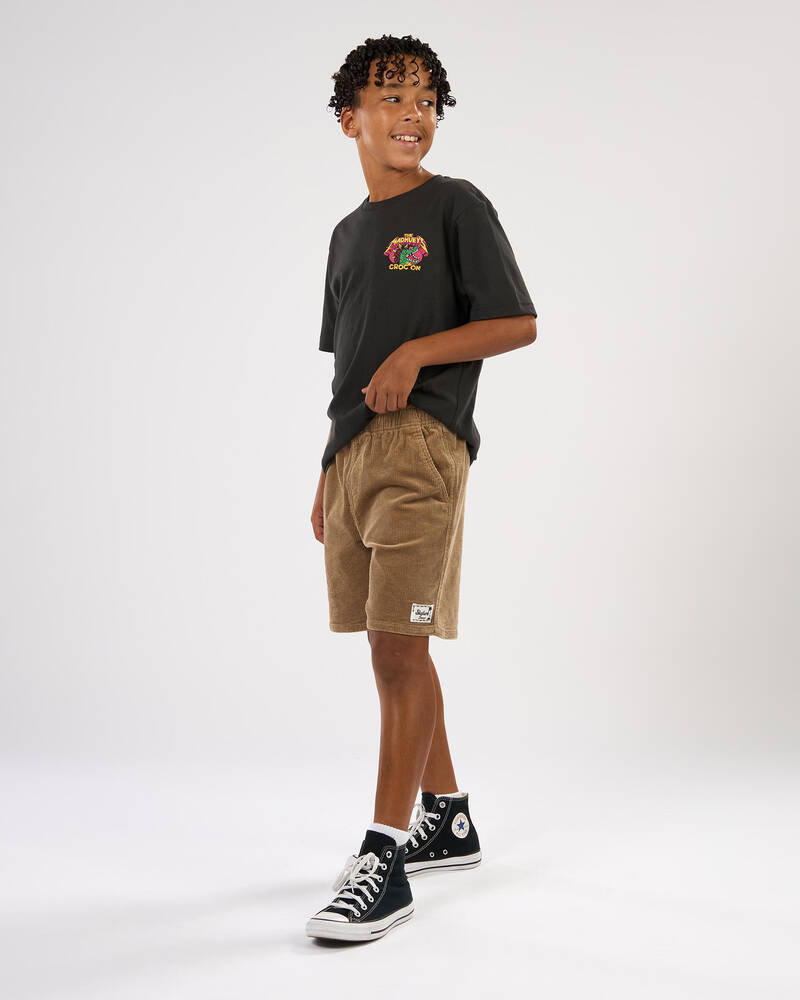 Skylark Boys' Cord Elastic Waist Shorts for Mens