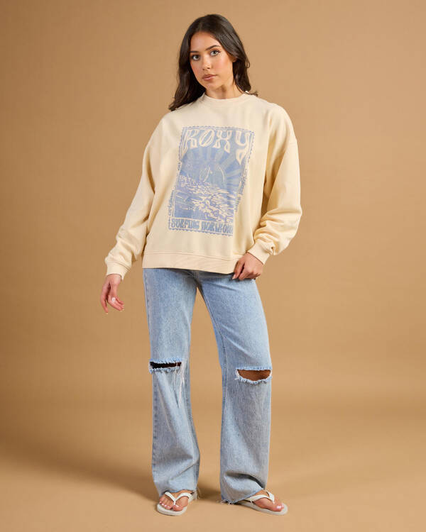 Roxy Lineup Oversized Crew Neck Sweatshirt for Womens