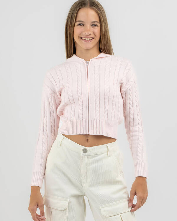 Ava And Ever Girls' Bailee Hooded Cable Knit Jumper for Womens