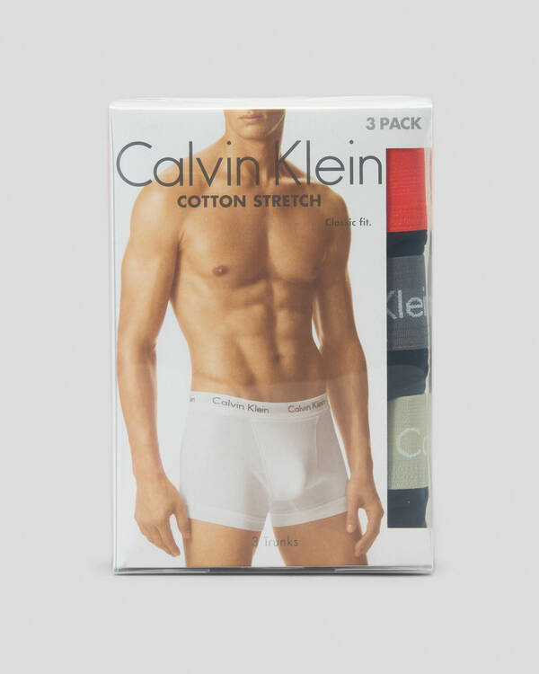 Calvin Klein Cotton Stretch Trunks 3 Pack for Mens