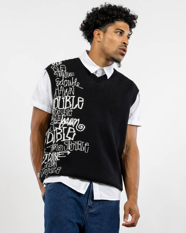 S-Double Script Stack Sweater Vest for Mens