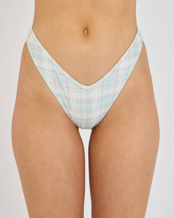 RVCA Summer Plaid V Medium French Bikini Bottom for Womens