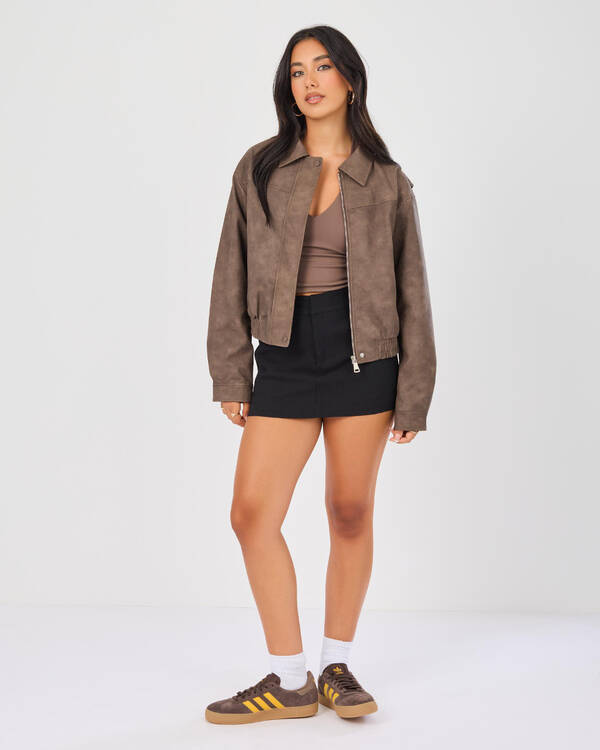Ava And Ever Brando Faux Leather Jacket for Womens