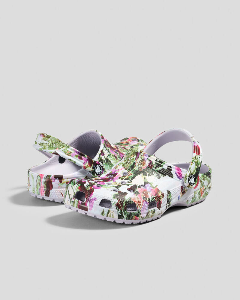 Crocs Classic Floral Print Clogs for Unisex