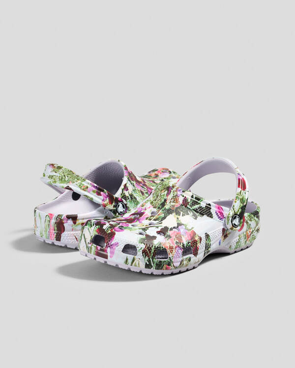 Crocs Classic Floral Print Clogs for Unisex