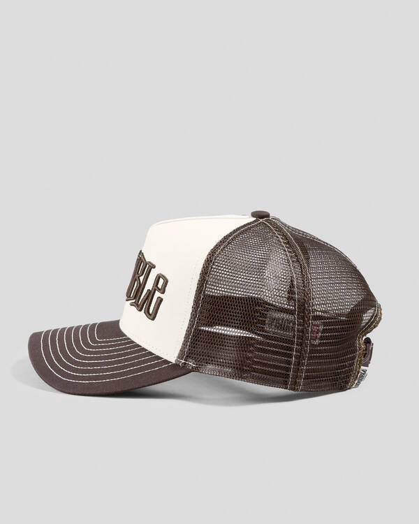 S-Double Mid-Block Curved Peak Trucker Cap for Mens
