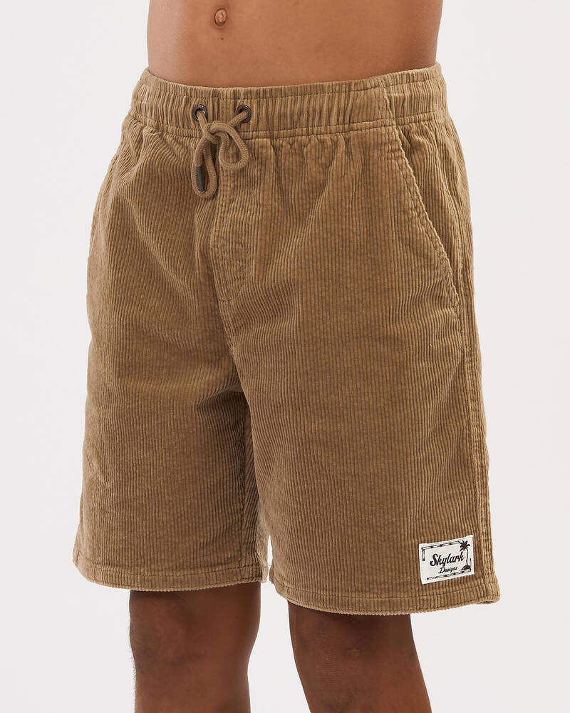 Skylark Boys' Cord Elastic Waist Shorts for Mens