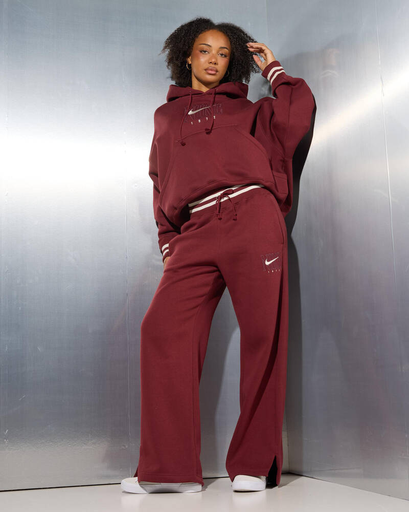Nike Phoenix High-Waisted Wide Leg Graphic Track Pants for Womens