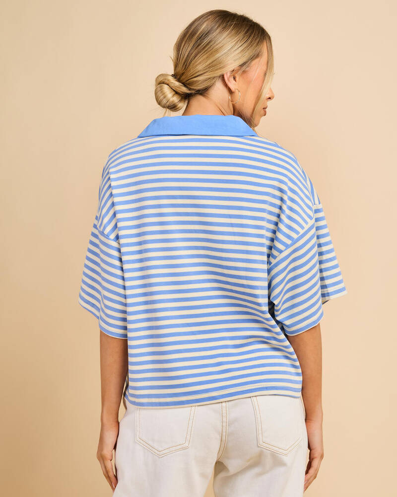 Mint Vanilla Hunter Stripe Shirt for Womens