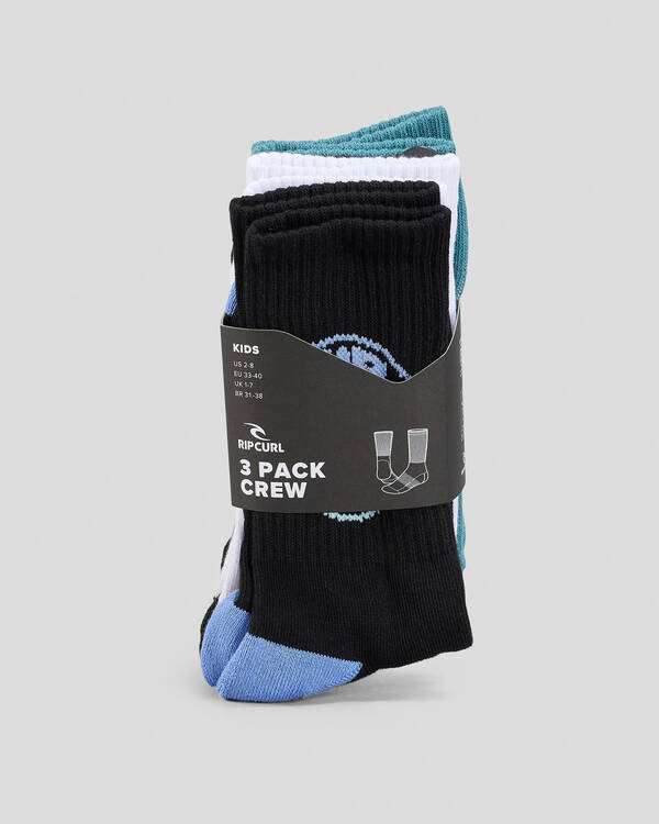 Rip Curl Boys' Logo Crew Socks 3 Pack for Mens