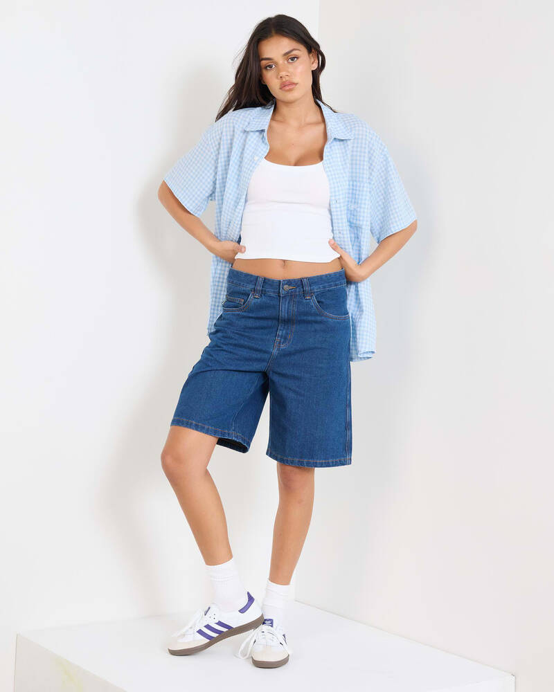 S-Double Womens Denim Standard Shorts for Womens