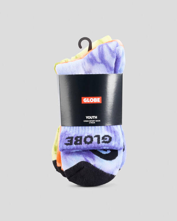 Globe All Tied Up Youth Socks 3 Pack for Unisex