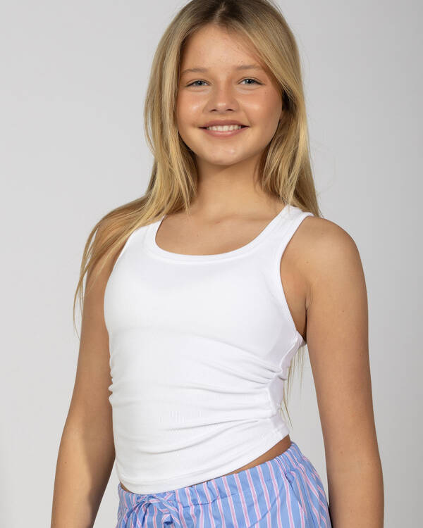 Ava And Ever Girls' Basic Ruched Side Tank Top for Womens