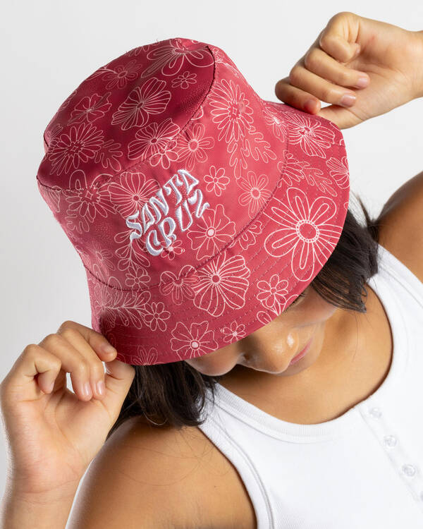 Santa Cruz Girls' Vibes Repeat Mono Bucket Hat for Womens