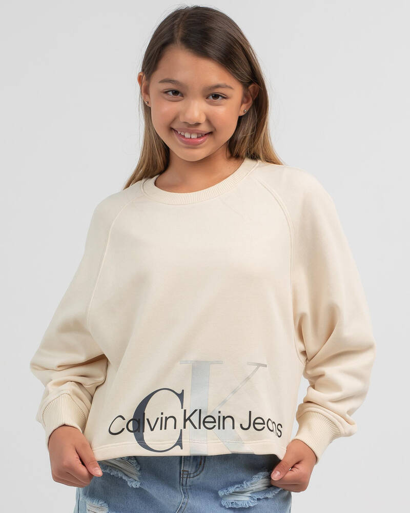 Calvin Klein Girls' Mixed Monogram Sweatshirt for Womens