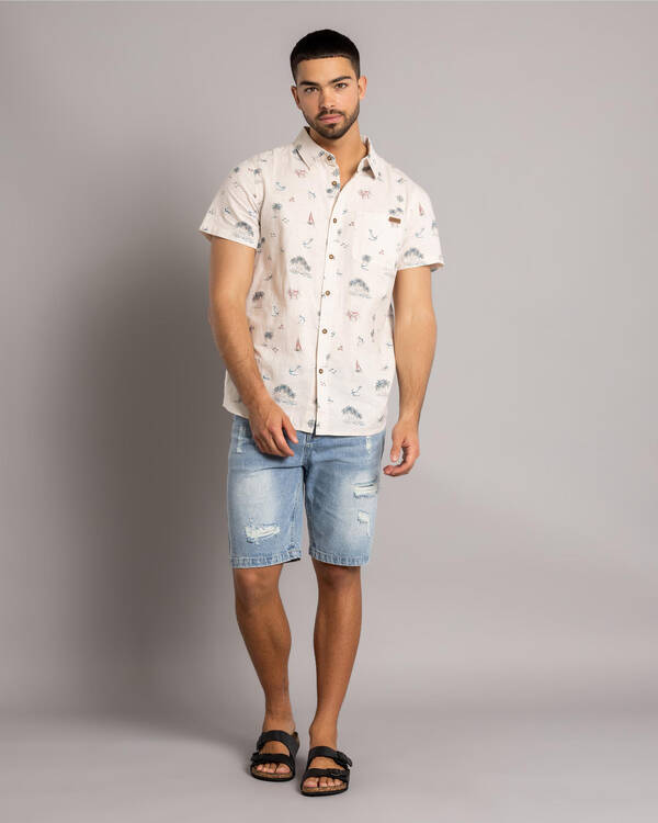 Salty Life Seashore Short Sleeve Shirt for Mens
