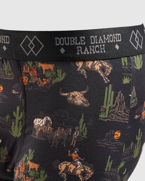 Double Diamond Ranch Saddle Fitted Boxer Shorts for Mens
