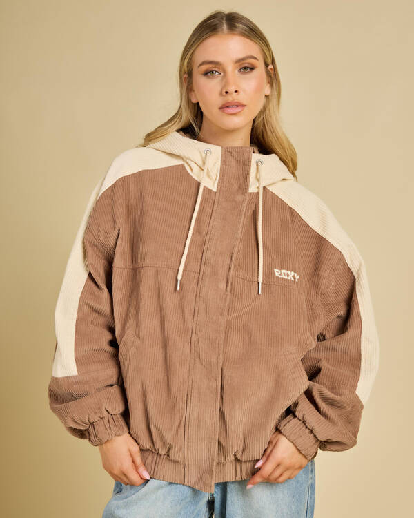 Roxy Duo Cord Hooded Jacket for Womens