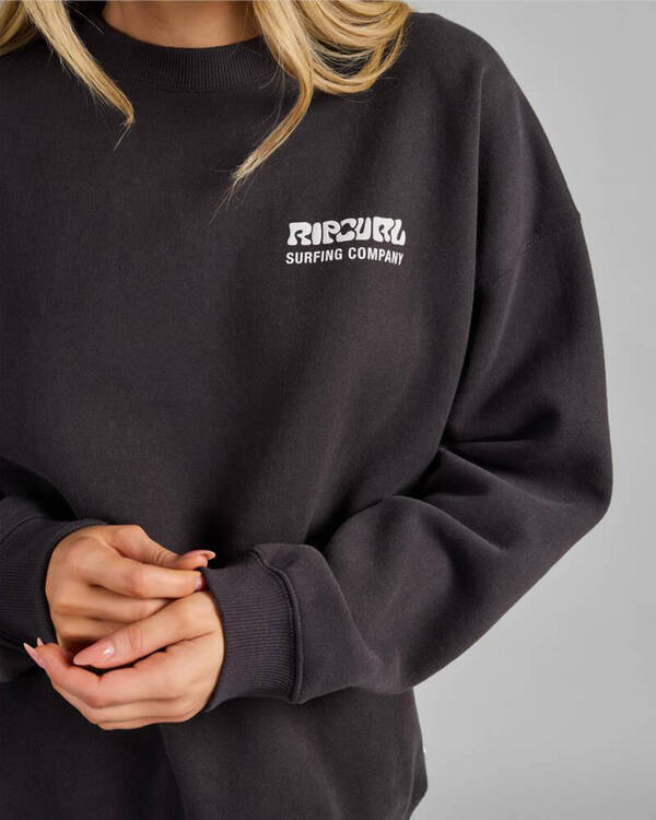 Rip Curl Surf Puff Heritage Crewneck Sweatshirt for Womens