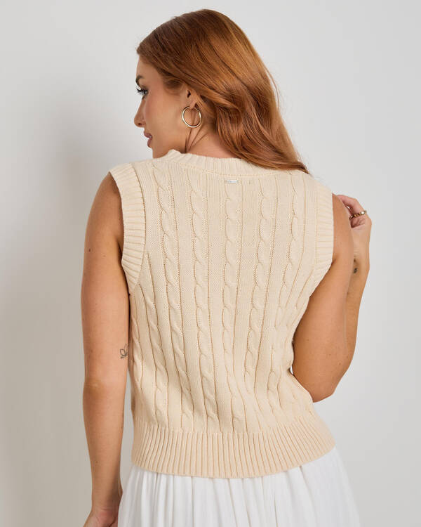 Ava And Ever On Campus Cable Knit Vest for Womens