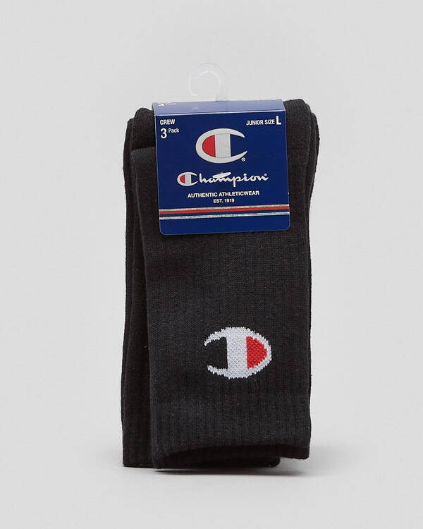 Champion Boys' Large Sport C Logo Crew Socks 3 Pack for Mens