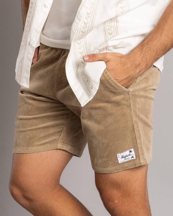 Skylark Texture Elastic Waist Shorts for Mens