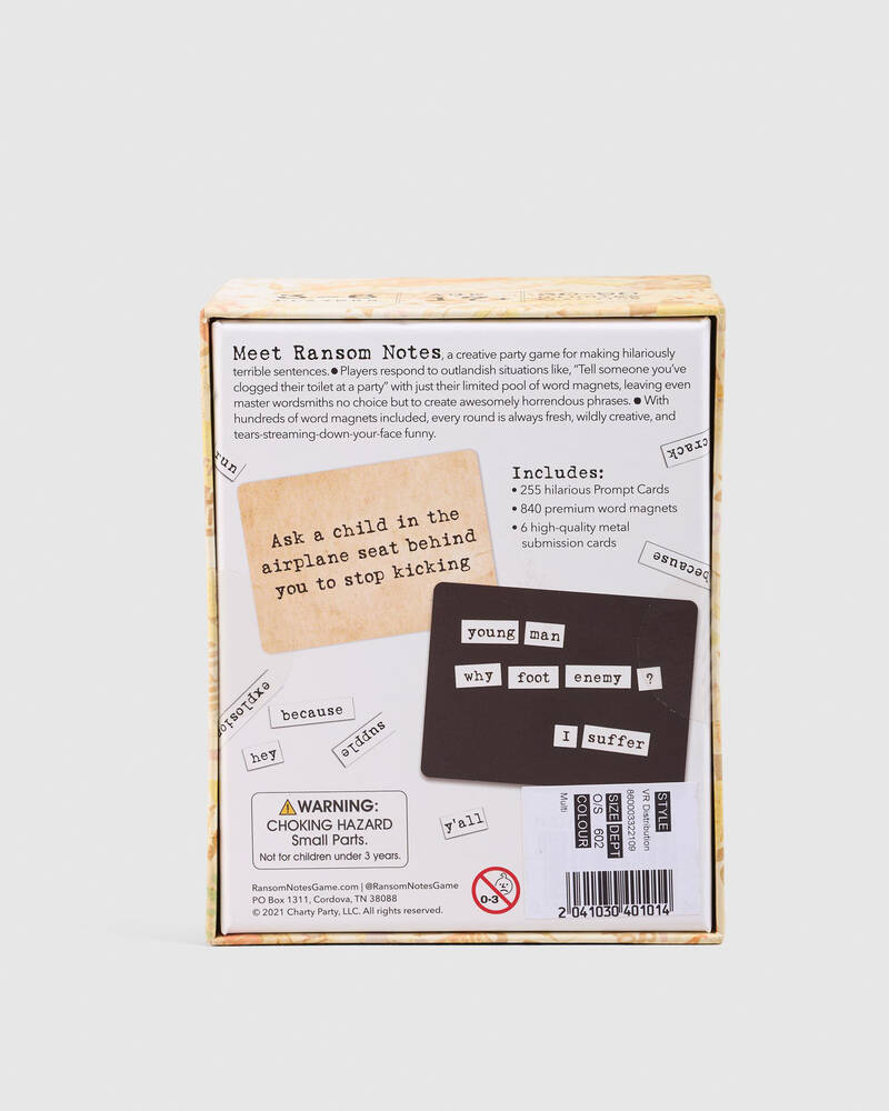 VR Distribution Ransom Notes The Ridiculous Word Magnet Game for Unisex