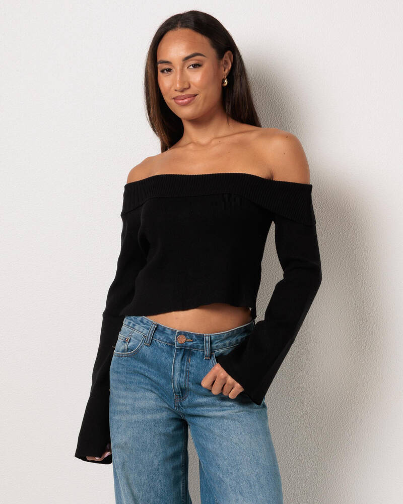 Mooloola Britney Off Shoulder Knit Top for Womens