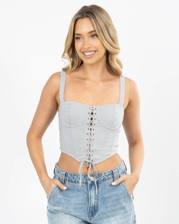 Ava And Ever Dolly Lace Up Top for Womens