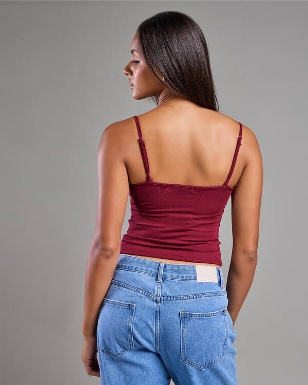 Mooloola Basic Fine Rib Cami Top for Womens